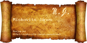 Miskovits János névjegykártya