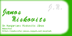 janos miskovits business card
